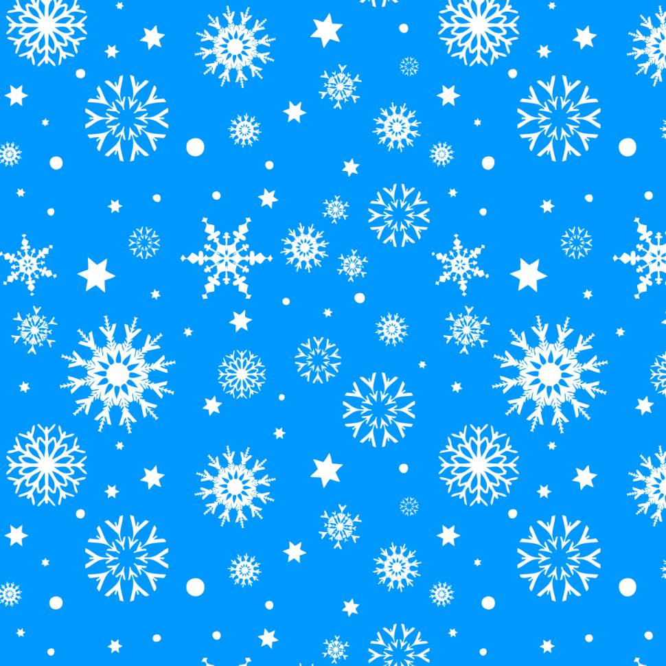 Печать "Новогодние фоны - Снежинки на синем-1"