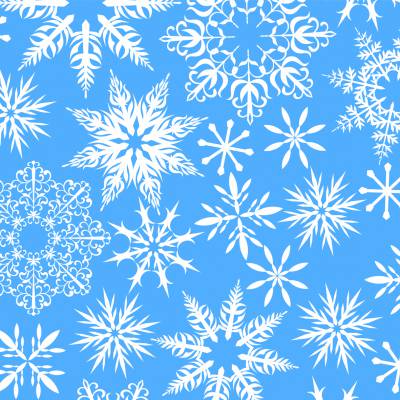 Печать "Новогодние фоны - Снежинки на синем-2"