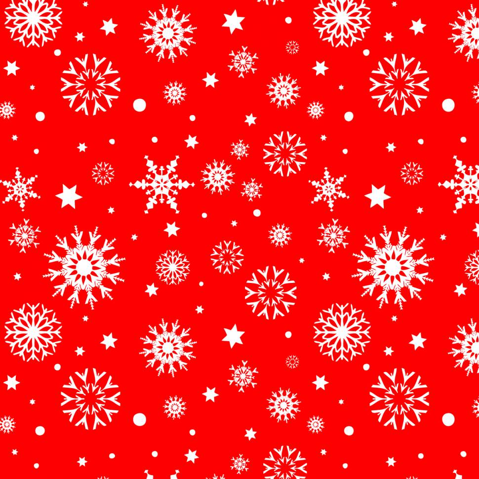 Печать "Новогодние фоны - Снежинки на красном-1"