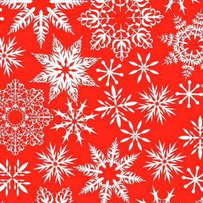 Печать "Новогодние фоны - Снежинки на красном-2"